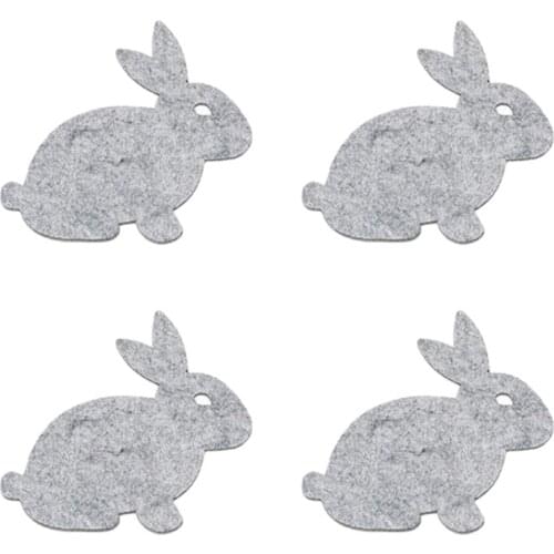 Set of 4pcs Rabbit Coffee Drinks Cup Pads Mats Non-woven Dinner Party Dish Tray Pad for Coasters Bowl Pot Insulation Mats