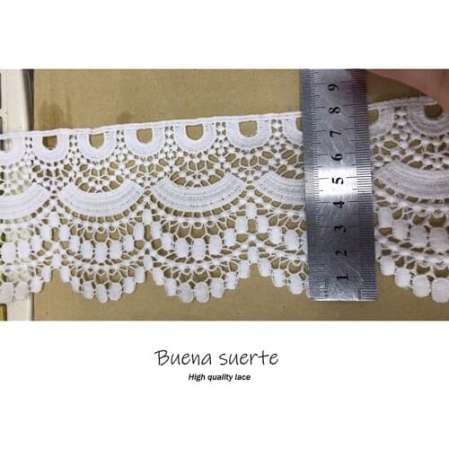 New Polyester Lace 8cm Wide Fashion Embroidery Trim Ribbon Black White Handmade DIY Sewing Supplies Craft for Costume Decoration