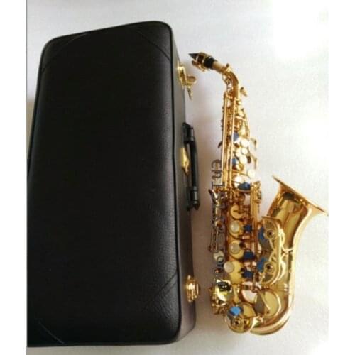 Wholesale Hot selling Curved Saxophone BB Tone Bell Curved Soprano Sax saxofone for Children Musical Instrument