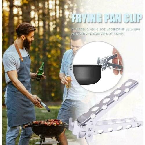 Portable Camping Hiking Anti-hot Anti-Scald Pot Pan Bowl Gripper Outdoor Cooking Picnic Cookware Handle Holder Clips Clamp Tools