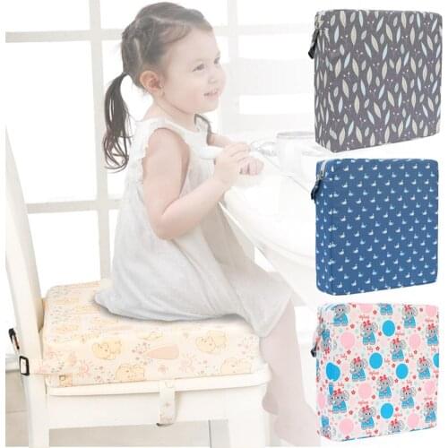 High Chair Portable Booster Seat Cushion Fine Linen Fabric Travel Dining Seat Pad Comfortable And Durable For Kids