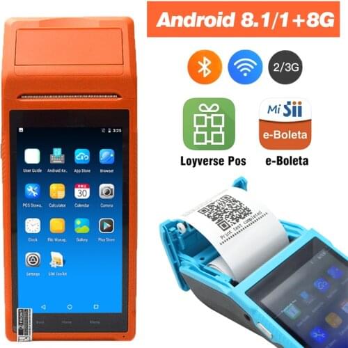Android 8.1 POS PDA Terminal Device 1D 2D Barcode Camera Scanner Support 3G Wifi For Loyverse iREAP CashStock Sales Retail Print