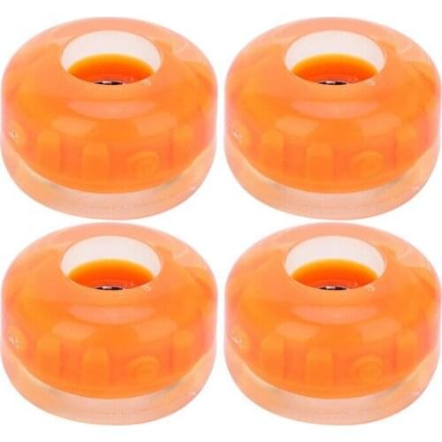 Top!-4 Pcs Flash Skateboard Wheels Double Rocker Wheels Longboard Roller Parts PU Downspeed Sliding Wheels,54X36mm,Orange