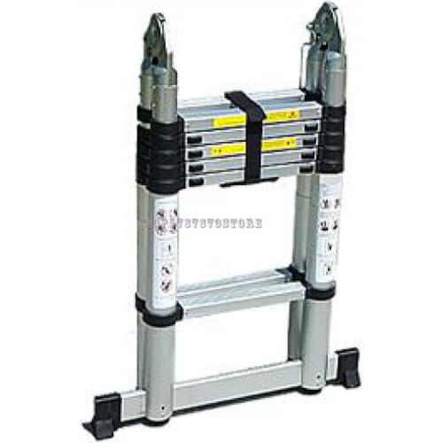 Thickened Aluminum Alloy Telescopic Ladder Household Folding Herringbone Bamboo Vertical Ladder Engineering Ladder Single Side L