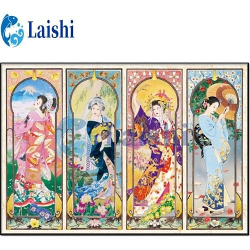 Japanese art, four seasons beauties 5D DIY Diamond Painting Full Square Diamond Painting Embroidery Sale Rhinestones Pictures