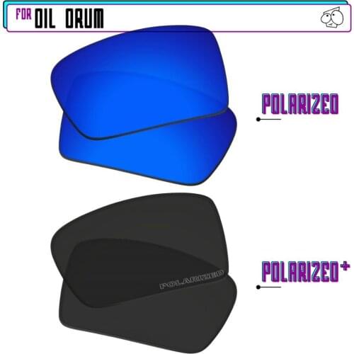 EZReplace Polarized Replacement Lenses for - Oakley Oil Drum Sunglasses - Black P Plus-Navy P