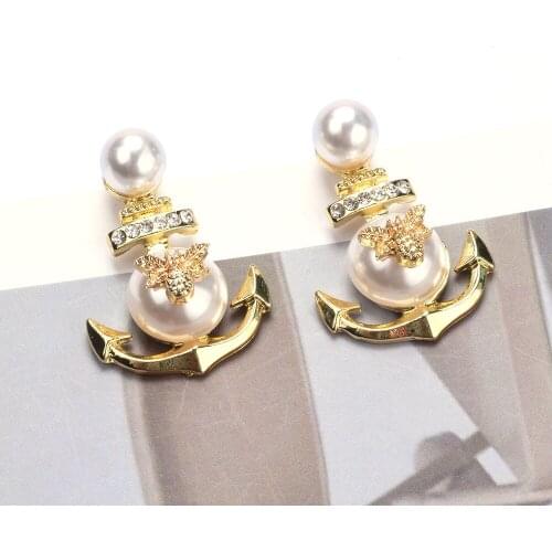 New Hanging Pearl Gold Metal Dangle Drop Earrings Fine Jewelry Accessories ZA Vintage Pendientes Bijoux For Women