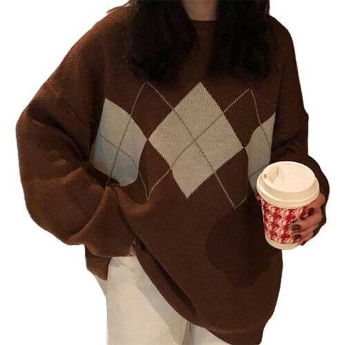 Women Knitted Sweater Fashion Oversized Pullovers Ladies Winter Loose Sweater Korean College Style Women Jumper Sueter Mujer