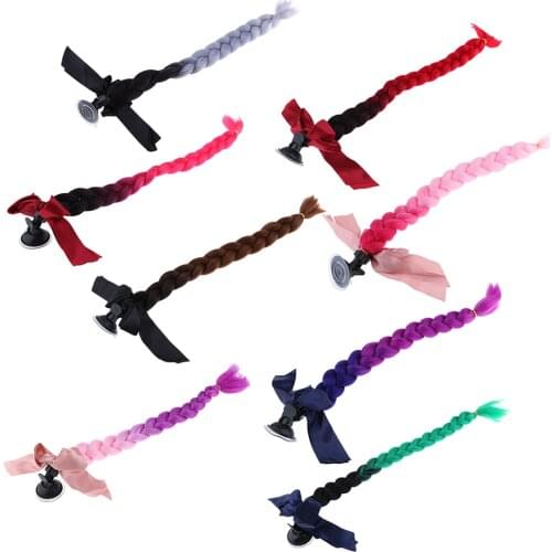 1pc 60cm/23.6'' Helmet Hair Braids Bike Helmet Pigtails Ponytail for Motorcycle