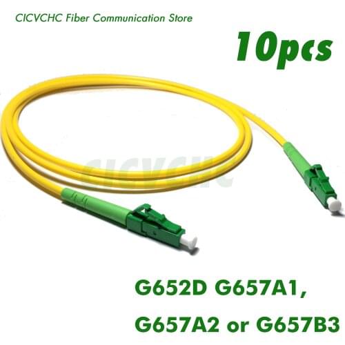 10pcs LC/APC-LC/APC Fiber Patchcord-G657B3, G657A2, G657A1 or G652D-3.0mm Cable Jumper