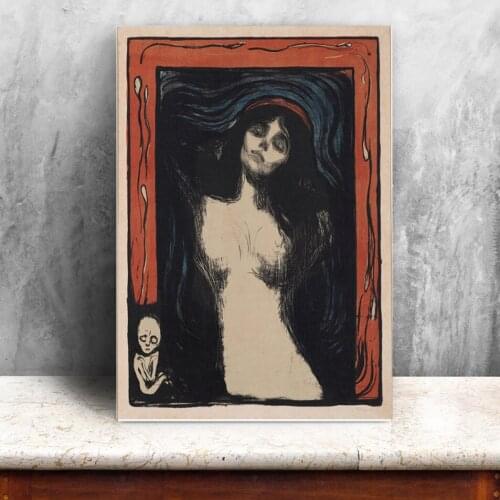 Abstract figure girl portrait Munch oil painting canvas printings printed on canvas modern home wall art decoration pictures