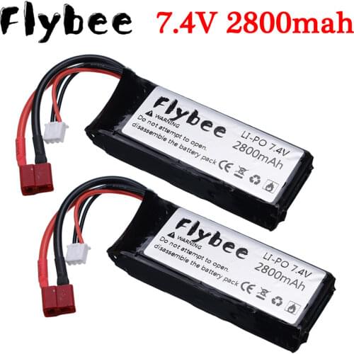 7.4v 2s 2800mah for Wltoys 144001 12428 12423 RC Car for feiyue FT009 03 Q39 Speedboat Battery Spare Parts Accessories