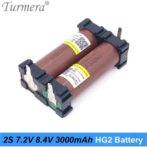 3000mAh Battery 18650 HG2 30A 12.6V to 25.2V for Screwdriver Battery Shura Soldering 3S 4S 5S 6S Battery Pack Customized Turmera