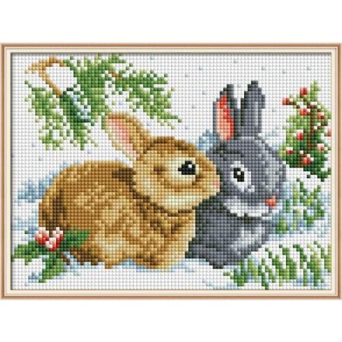 Diamond Painting Lucky Rabbits Animal Full Drill Round Square Rhinestone Pictures Mosaic Diamond Embroidery Icons Wall Sticker