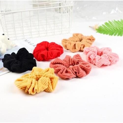 Free shipping fashion hair scrunchies for women Striped velvet Accessories korea style rubber gum Ponytail Holder