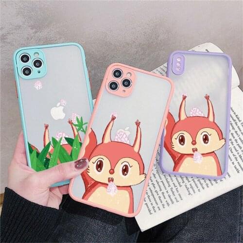 Animal Squirrel Pattern Phone case for iphone 6s 7 8 Plus SE 2020 12 11 Pro Max X XS MAX XR Hard Matte Back Shockproof Covers