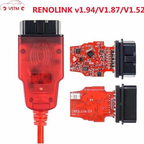 New V1.87 V1.52 Renolink OBD2 Diagnostic Interface For Renault/Dacia Vehicles ECU Programmer Airbag/Key Coding Multi-Function