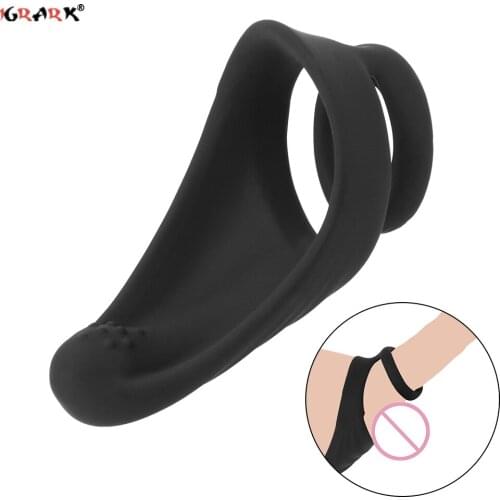 Dual Penis Ring Sex Toys For Men Silicone Erection Prostate Massage Cock Ring Delay Ejaculation Sexual Toys Penis Enlargement