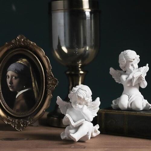 Europe Resin Figurine Resin Angle Home Decor Store Showcase Decoration Sculpture Resin Angel Baby Miniature Model Figurines