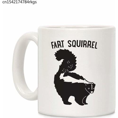 Fart Squirrel White 11 Ounce Ceramic Coffee Mug