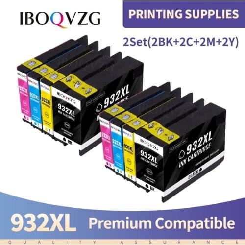 IBOQVZG 2set 932XL 933 for HP932 933XL replacement Ink Cartridge for HP 932 933 Officejet 6100 6600 6700 7110 7610 7612 Printer