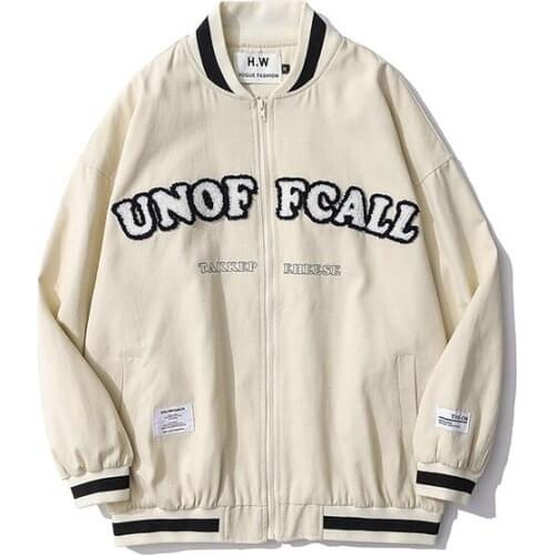 Japanese retro letters flocking baseball uniform jacket male tide brand loose wild couple thin jacket