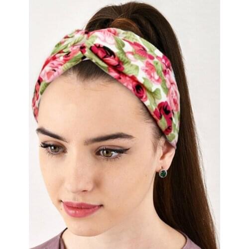 2021 Hot Sale Floral Twist Headbands Stretch Cotton Girls Turban Sport Bandana Hair Accessories Bandage On Head Gum