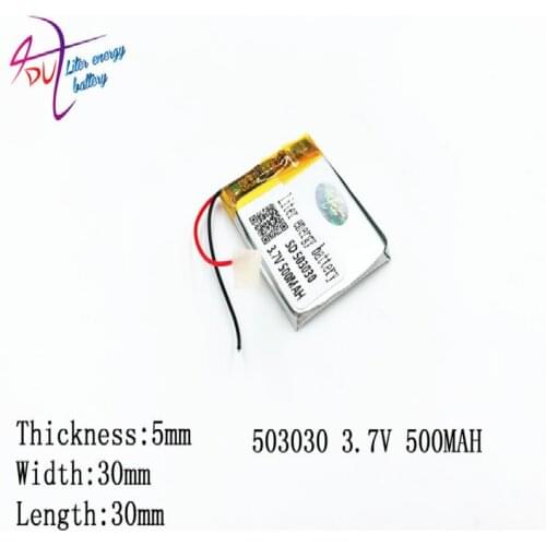 Liter energy battery Polymer lithium ion 3.7 V, 503030 053030 500mAh CE FCC ROHS MSDS quality certification