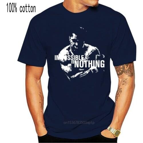 Men Funy tshirt Mohamed Ali impossible is nothing Short Sleeve O-Neck Tops Tee men t shirt