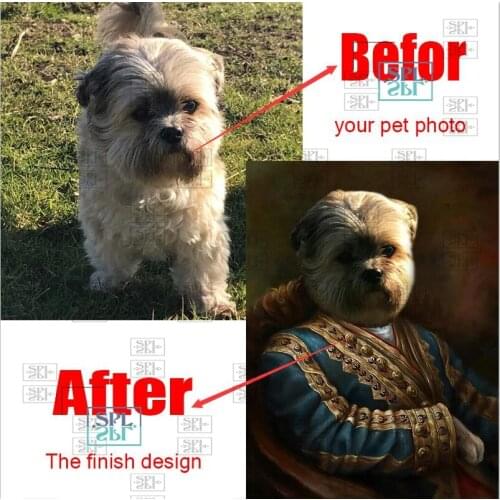 Custom Pet Portrait Picture Pet Custom Canvas Painting Retro Style Animals Creative Posters and Prints Home Wall Art Decoration