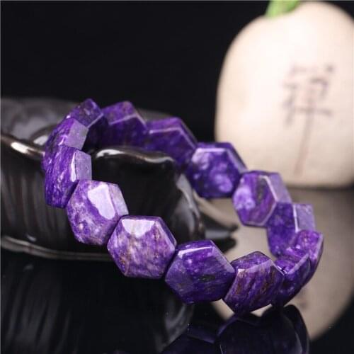 Natural Russian violet dragon crystal hand row rhombic hand row for womens royal purple schutzler