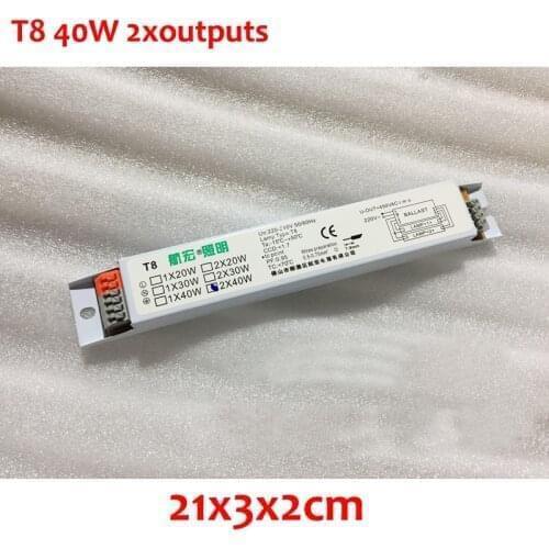 NEW 1Pc 220-240V AC 40W T8 Two Outputs Wide Voltage T8 Electronic Ballast Fluorescent Lamp Ballasts 50/60HZ