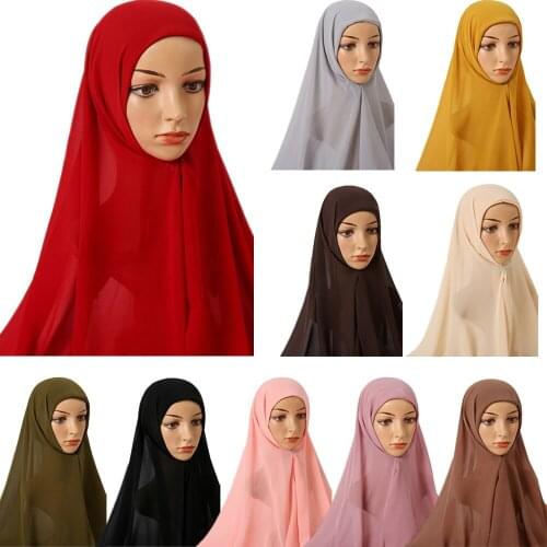 One Piece Amira Instant Hijab Women Muslim Chiffon Underscarf Cap Turban Veil Headwear Islamic Bandage Bonnet Hijabs Malaysian