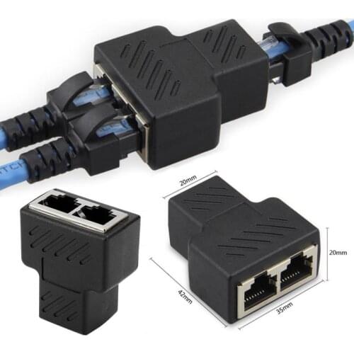 New 1 to 2 LAN Ethernet Network RJ45 Splitter Extender Plug Adapter Connector RJ45 Connector Splitter Extender