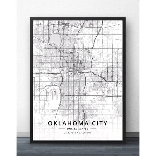 Oklahoma City US Map Poster