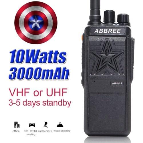 ABBREE AR-819 10W Powerful No magnetic Loudspeaker 16CH 3000Mah 10KM Long Range Walkie Talkie Hunting Ham Radio CB Radio