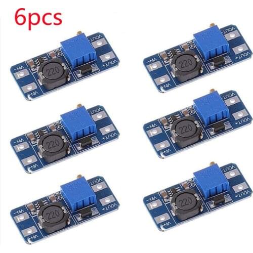 6pcs/lot MT3608 2A Max DC-DC Step Up Power Module Booster High Quality Power Module For Arduino 3-5V to 5V/9V/12V/24V