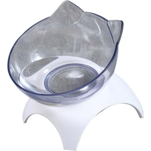 Transparent Cat Bowls With Stand Pet Feeder Double Food Diner Bowl Set Perfect For Cats And Ultra Small Dog