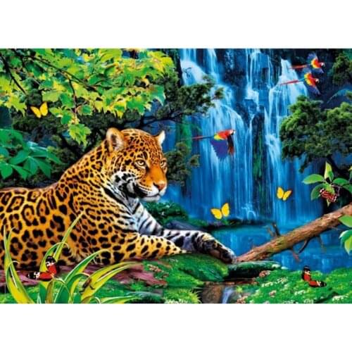 Needlework Diamond Painting 5d Diamond Embroidery Tigers and Waterfal Square Drill Full Embroidery Resin KAMY YI Animal Modern