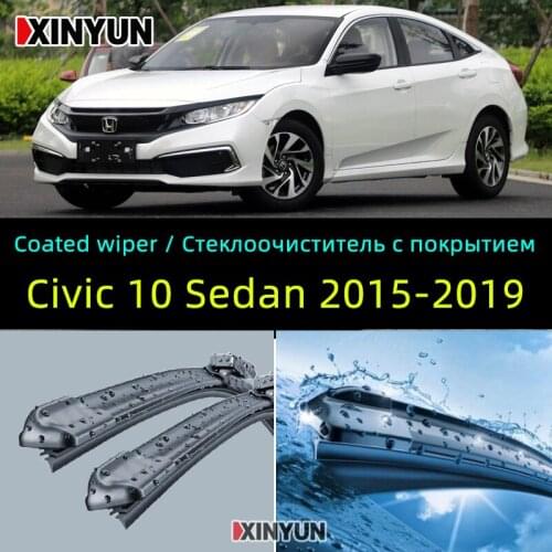 Coated wiper Front Wiper Blades For Honda - Civic (X 10TH) Sedan [2016-2019] Windshield Windscreen Front Window