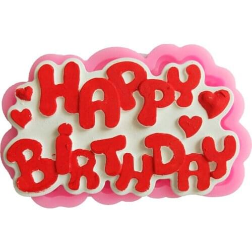 Silicone 3D Happy Birthday Letters Numers Mold For Ice Jelly Chocolate Mold Birthday Cake Decorating Tool Mould