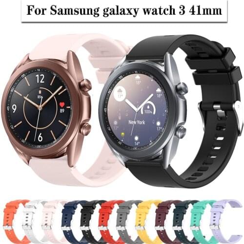 For Samsung Galaxy Watch 3 41mm Strap Silicone Band Watchbands Wristband Bracelet 20mm Watch Strap For Galaxy 42mm Active 2