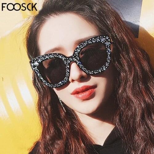 FOOSCK Newest Oversize sunglasses Top Luxury Brand Designer Sunglasses Women Square ladies Fashion Retro Eyewear