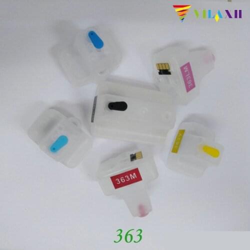 Vilaxh 363xl Refillable Ink Cartridge Replacement For HP 363 xl for Photosmart C5180 C6180 C6280 C7160 C7180 C7280 C8180 Printer