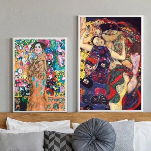 Famous Gustav Klimt Classic Painting Canvas Painting Posters and Printed Wall Art Pictures Living Room Wall Decoration