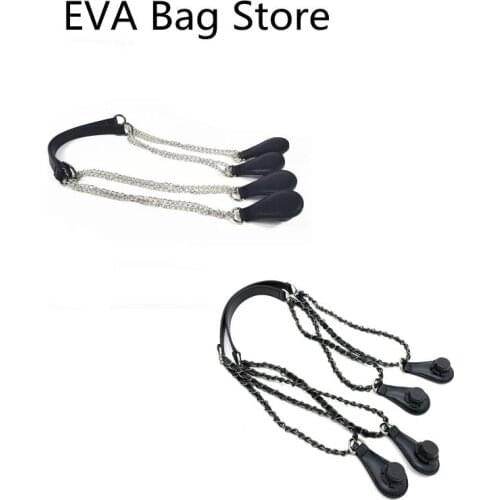 1 pair pu chain long bag handles for obag bag with drops and tears bag