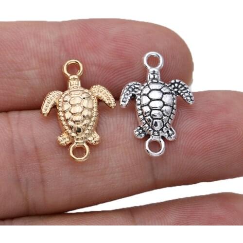 10ps Gold Color Turtle Tortoise Charm Connectors for Jewelry Making Bracelet Findings Accessories DIY Craft