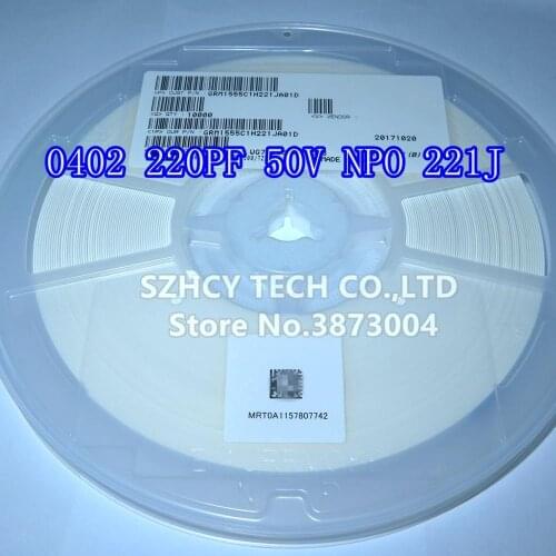 10000Pcs 0402 220PF 50V NPO0402 221J GRM1555C1H221JA01D New and origianl