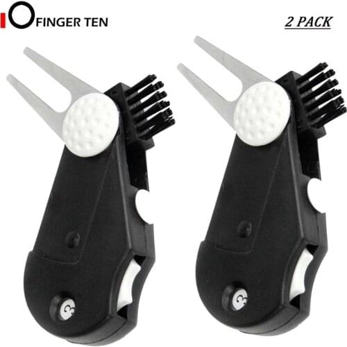 2 Pcs Foldable Golf Divot Tools Brush Cleaner Score Counter 4 in 1 Pocket Multitool