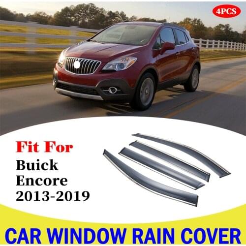 For Buick Encore 2013-2019 Window Visors Awnings Shelters Rain Sun Deflector Guard Vent Protector Cover 4Pcs Car Accessories